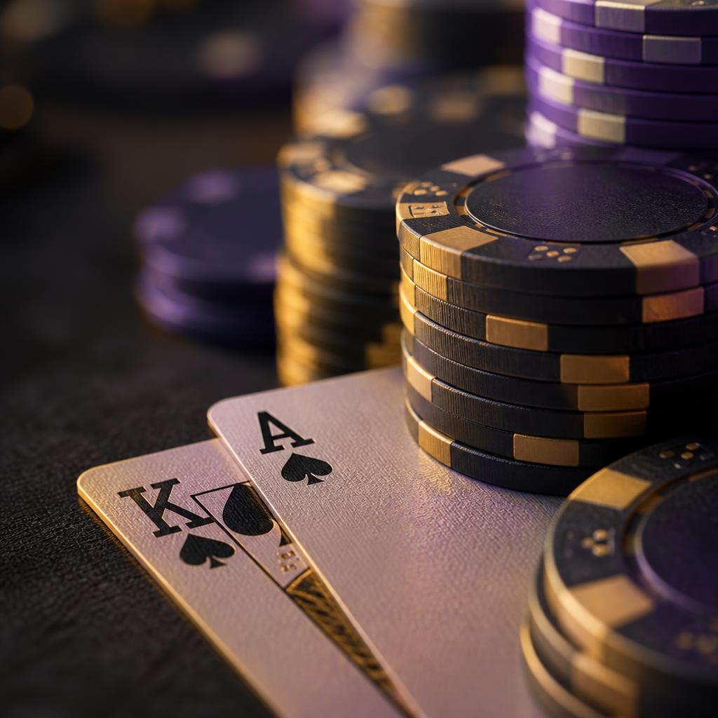 Pokerkaarten en fiches